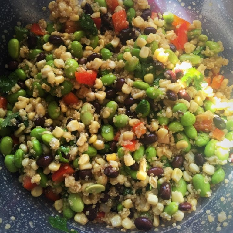 Black Bean, Corn & Edamame Quinoa Salad with Lemon Vinaigrette Ohana